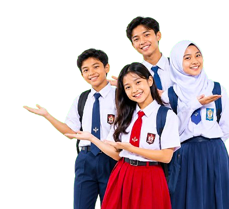 Siswa EduChamps tersenyum menampilkan semangat sekolah